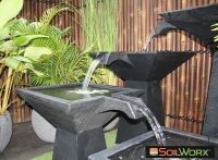 Three Tier Cascade Fountain - Medium Grey